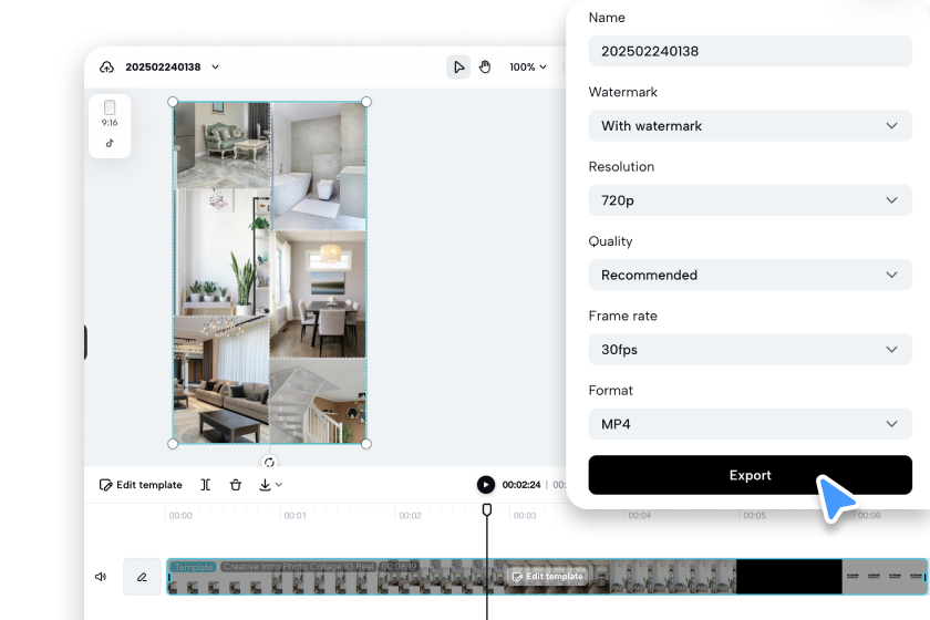 Export your YouTube intro video